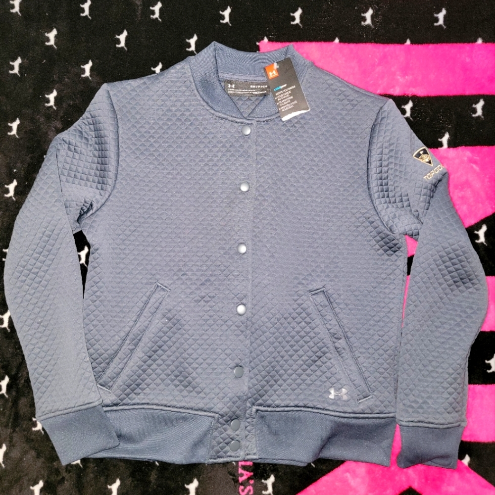 NWT SLATE BLUE CROPPED UNDER ARMOUR TOP GOLF JACKET (SM)